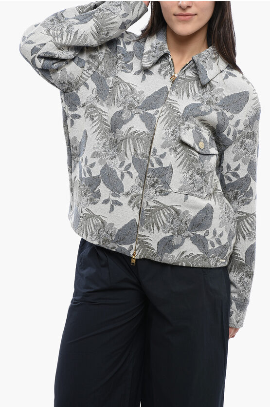 Woolrich Jacquard Floral Pattern Timber Overshirt