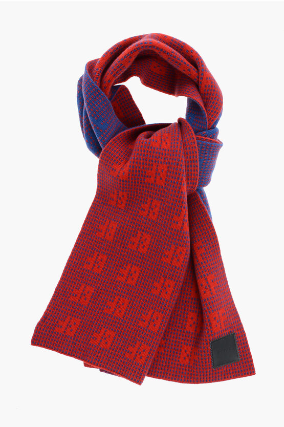 Shop By Far Jacquard Motif Wool And Cashmere Scarf