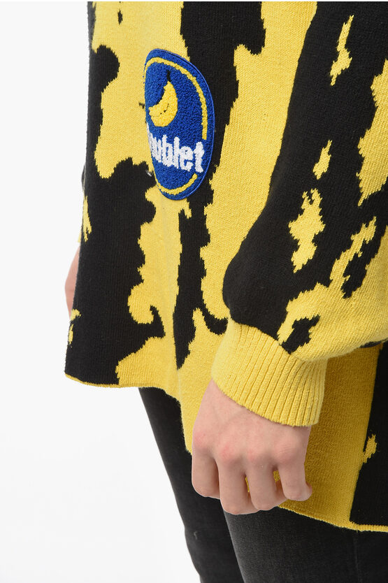 Doublet Jacquard-pattern BANANA Jumper with Logo Patch men