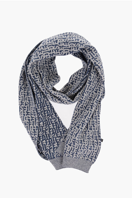 Shop Diesel Jacquard Roquet Scarf With Logo Pattern