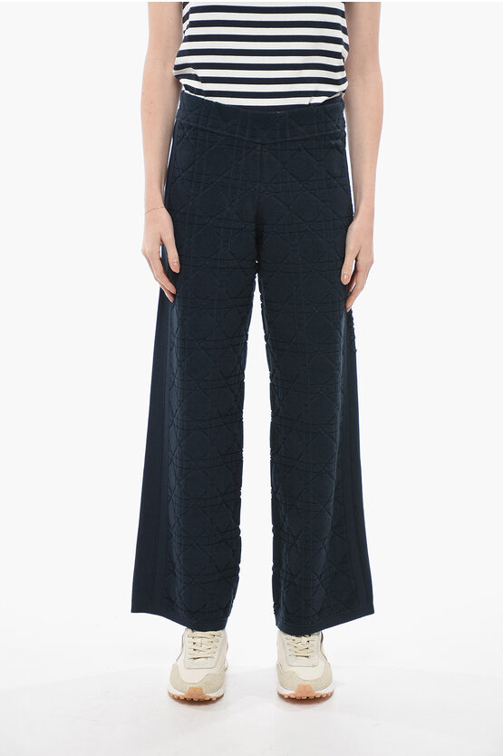Dior Jacquard Terry Palazzo Pants In Blue