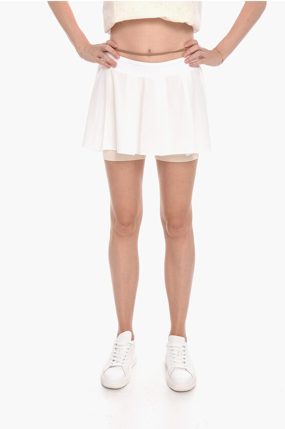 Nike Jacquemus Pleated Miniskirt With Shorts Layer In White
