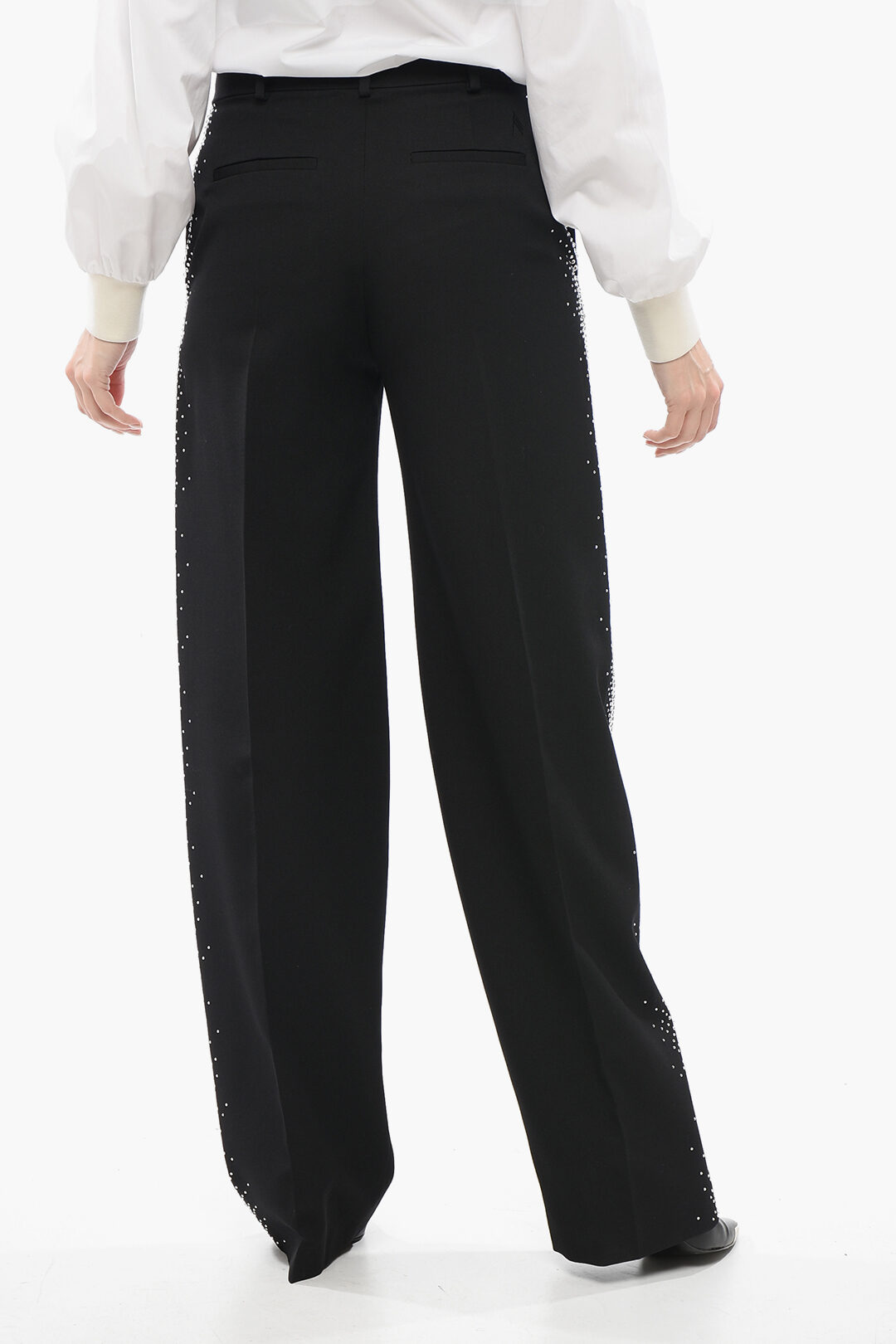 Jagger Wide-leg Pants with Rhinestones