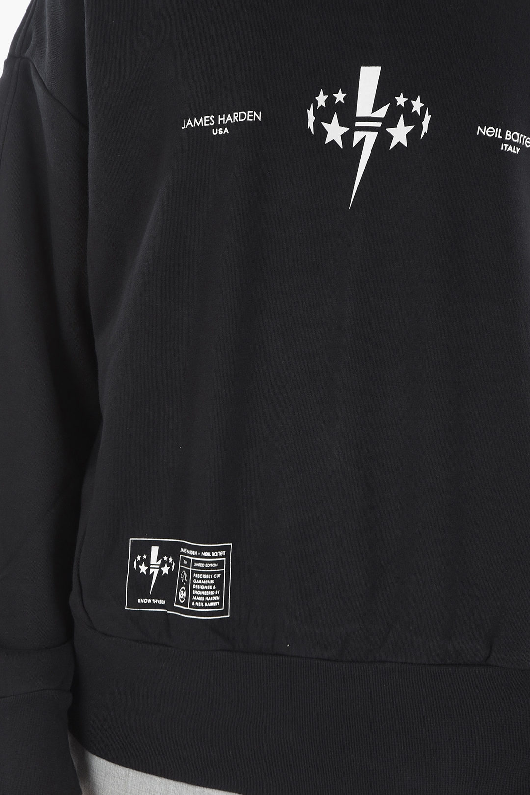 JAMES HARDEN X NEIL BARRETT Baggy Crewneck Sweatshirt with BOLT STAR Print