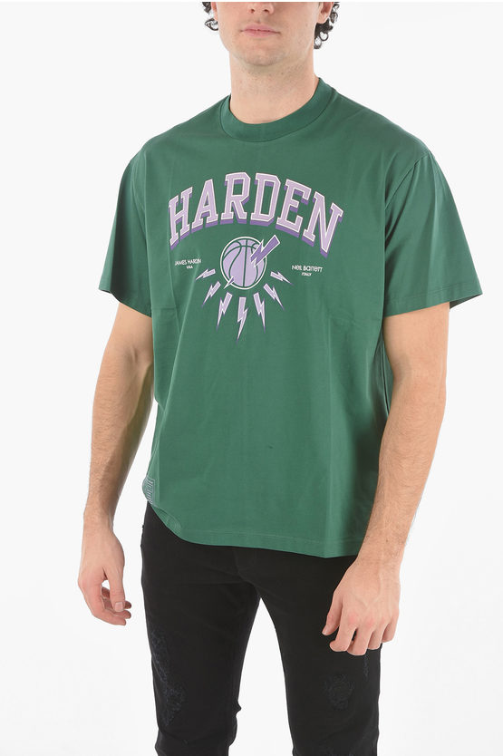Neil Barrett James Harden X  Crew Neck Printed Logo T-shirt In Green