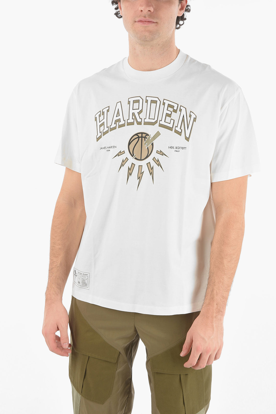 James Harden x Neil Barrett Crew Neck Printed Logo T-Shirt Size XS