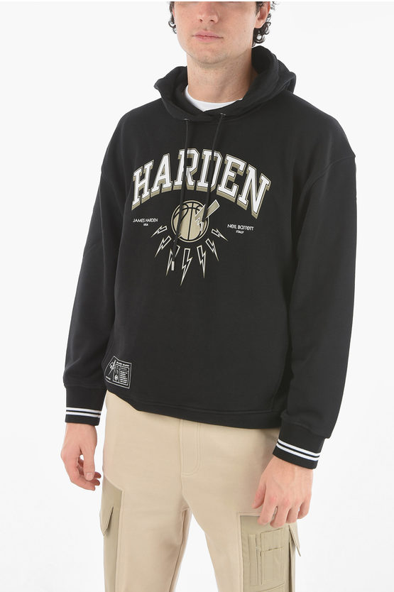 Neil Barrett James Harden X  Easy Fit Hooded Sweatshirt With In Black