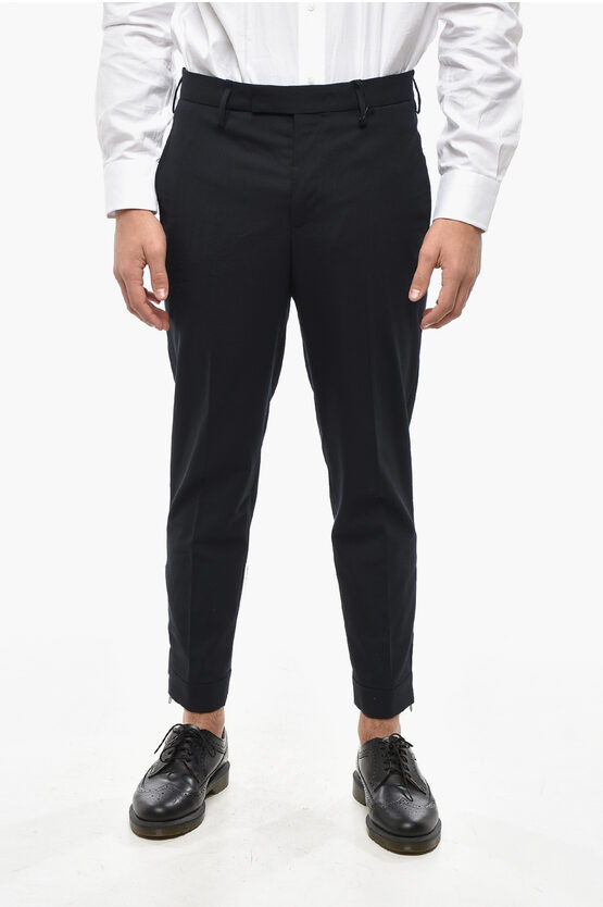 Neil Barrett Jamie Slim Pants With Zip At The Cuffs In Black
