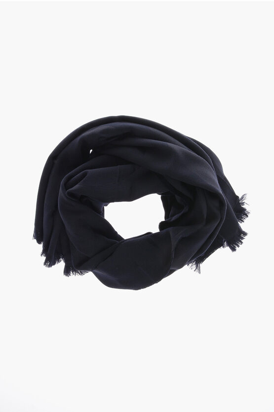 Shop Saint Laurent Jaquard Foulard With Tone Sur Tone Logo