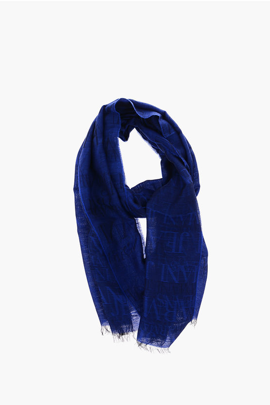 Armani JEANS all over logo wool blend scarf men Glamood Outlet