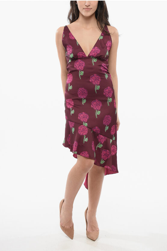 Versace Jeans Couture Asymmetric Floral Dress