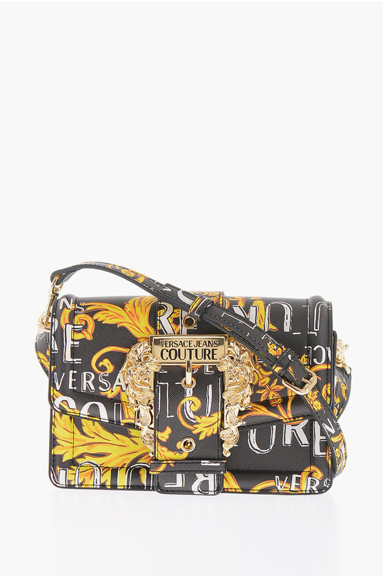 Versace Jeans Couture Baroque Motif Bag With Embellishment By Maxi G In Black