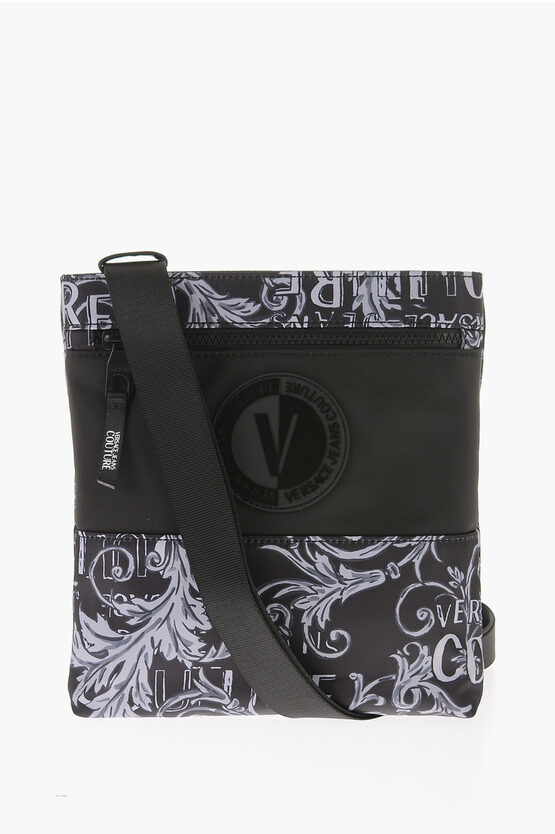 Versace Jeans Couture Baroque Motif Range Crossbody Bag With Maxi Sh
