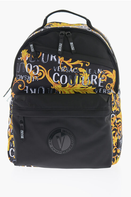 Versace Jeans Couture Baroque Patterned Fabric Backpack