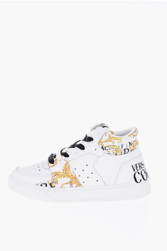 VERSACE JEANS COUTURE Outlet: leather sneakers - White | VERSACE JEANS  COUTURE sneakers 74VA3SF4ZP267 online at GIGLIO.COM