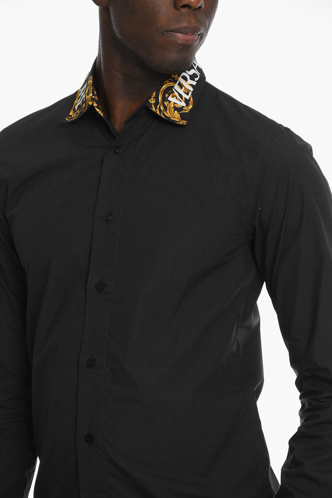Versace JEANS COUTURE Camicia con Motivo Barocco e Colletto