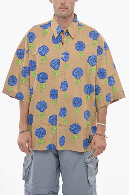 By Walid floral-print cotton shirt - Blue