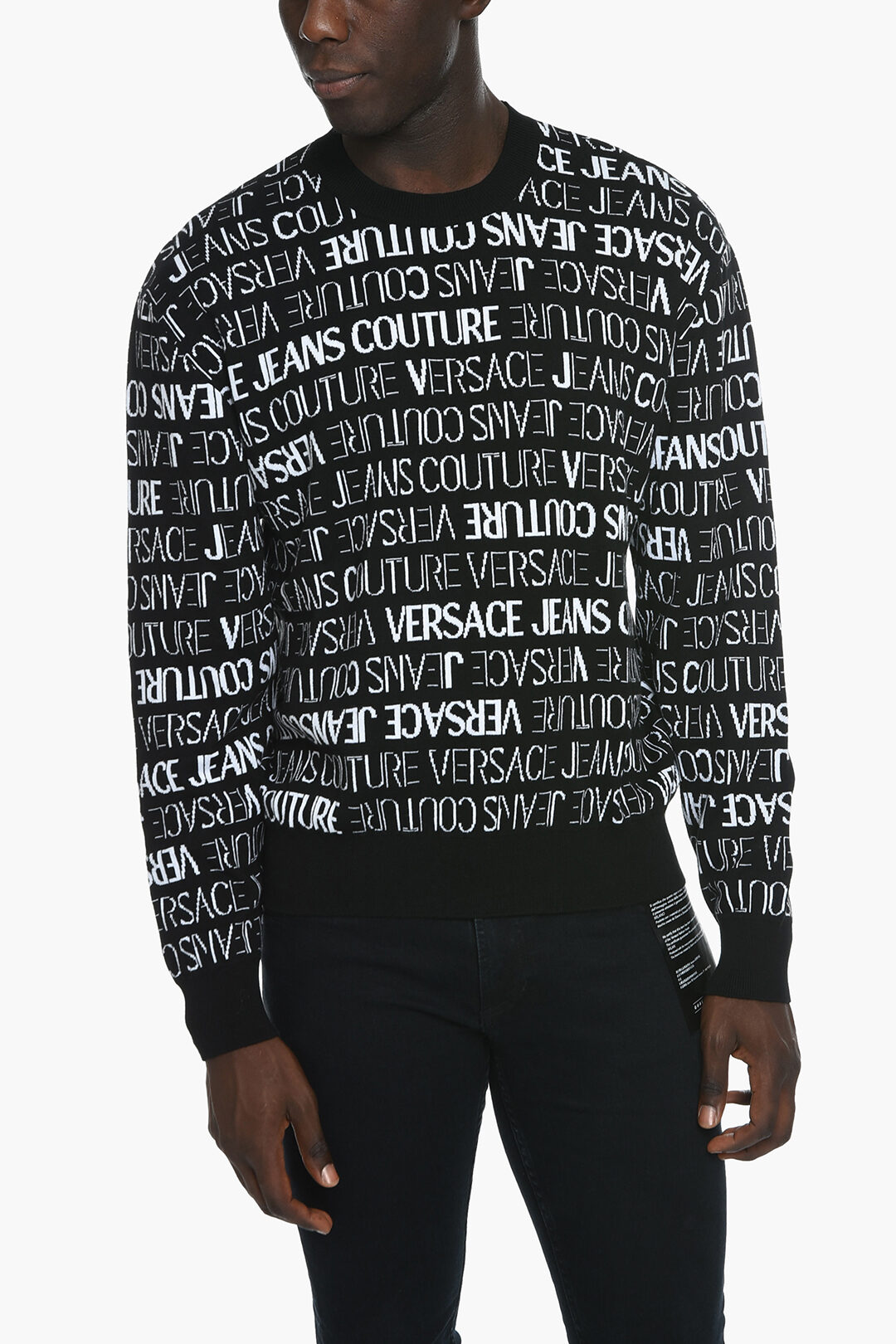 【関税&送料込】Versace Jeans Couture Sweatshirt With Logoma Logo Sweatshirt Black,Gold | VERSACE US