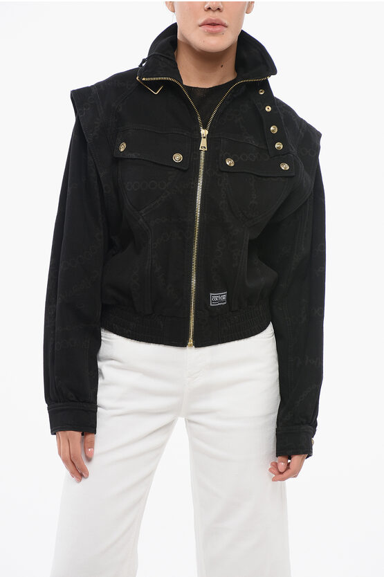Versace Jeans Couture Denim Jacket With Elastic Waistband