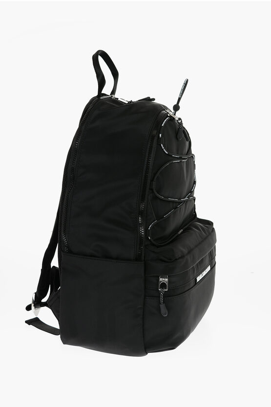 JEANS COUTURE einfarbiger Nylon-Rucksack mit Logo-Detail