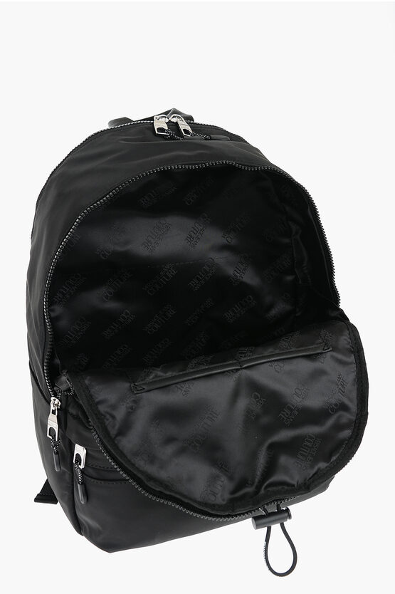 JEANS COUTURE einfarbiger Nylon-Rucksack mit Logo-Detail