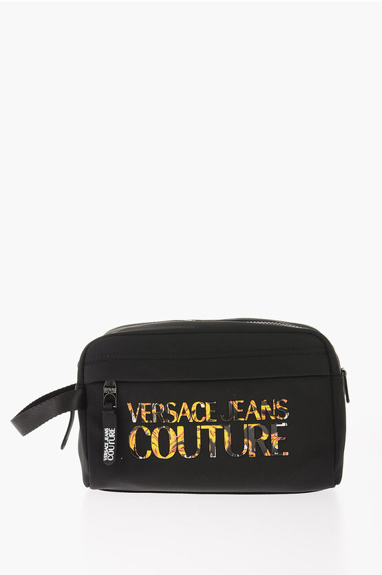 Versace Jeans Couture Embssed Iconic Logo Necessarie In Gold