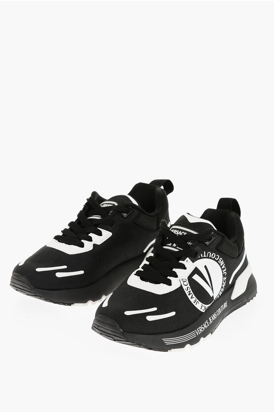 Versace Jeans Couture Fabric Dynamic Low Top Sneakers With Contrasti In White