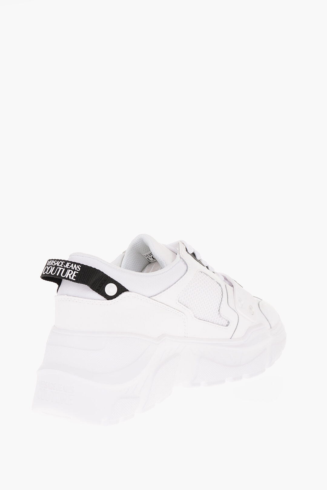 Versace Jeans Couture White Brooklyn V-Emblem Sneakers - ShopStyle