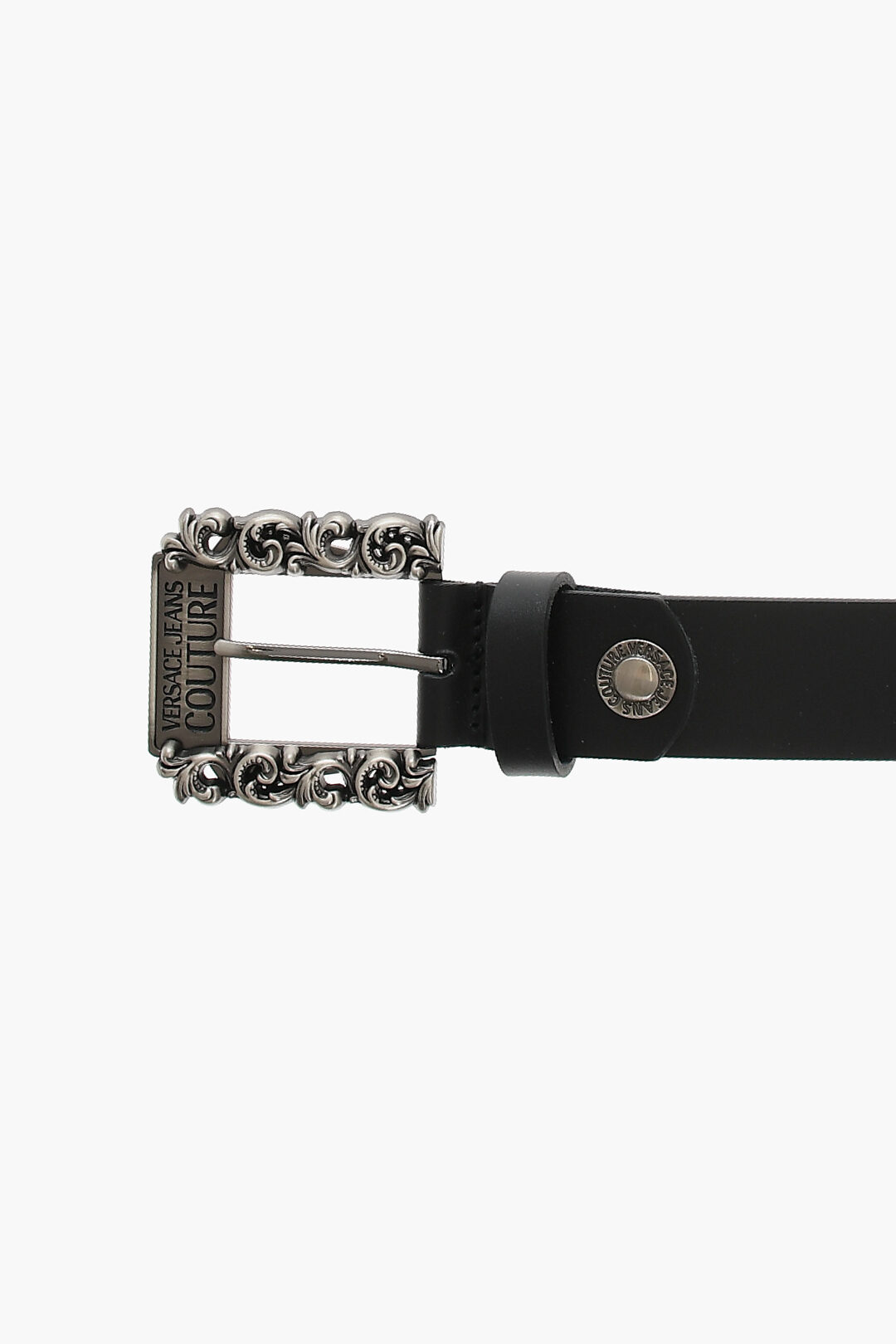 Versace JEANS COUTURE Leather Belt with Studded Logo 30mm