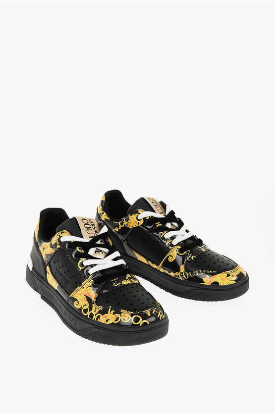 Versace Jeans Couture Leather Starlight Low Top Trainers With Contra In White