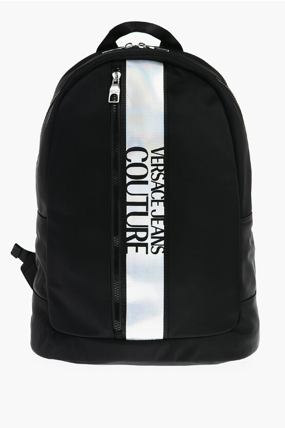 Versace Jeans Couture Nylon Backpack With Contrasting Logoed Detail