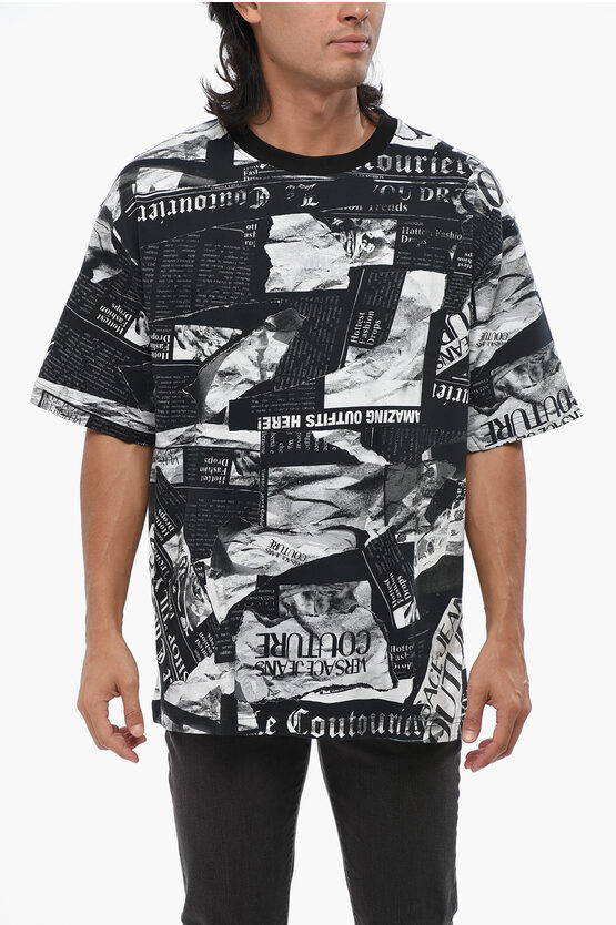 Versace Jeans Couture Printed Loose Fit Crew-neck T-shirt In Multi