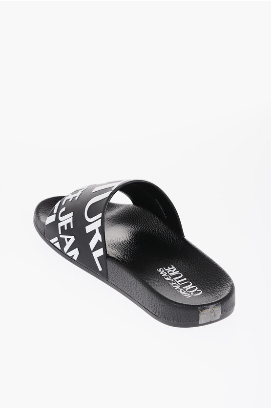 Versace JEANS COUTURE Rubber Slides with Embossed Logo men - Glamood Outlet