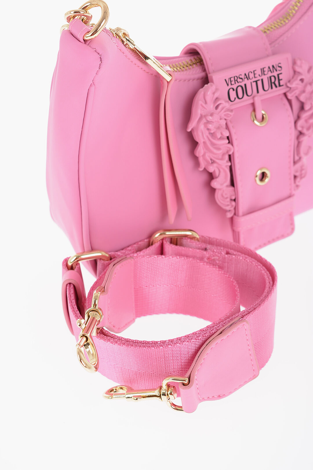 VERSACE JEANS pink good crossbody with intricate designed scarf twilly ITALY