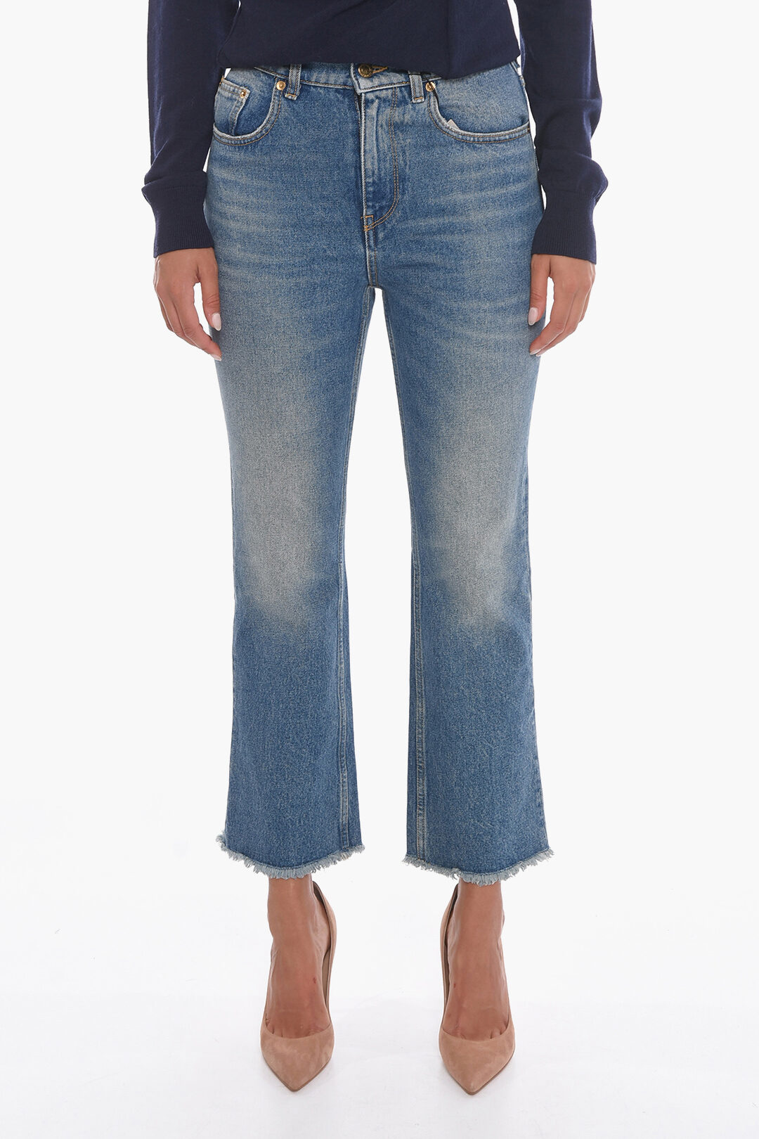 Golden Goose Women's Derin New Cropped Flare Jeans Blue main image 1