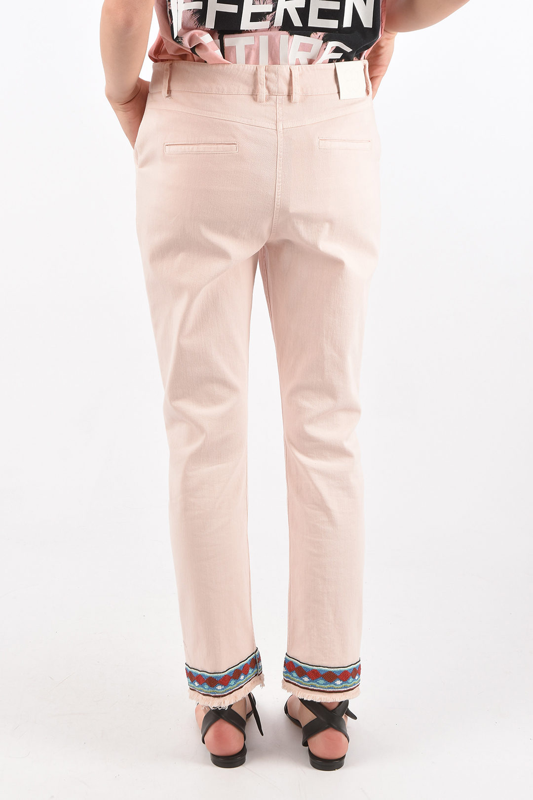 True Royal jeans DAKOTA frayed con perline sul fondo donna - Glamood Outlet