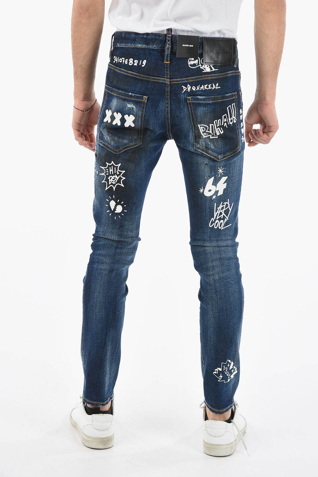 パンツ Dsquared2 Slim Fit Graffiti Print Jeans Dsquared2 Slim Fit Graffiti Print Jeans