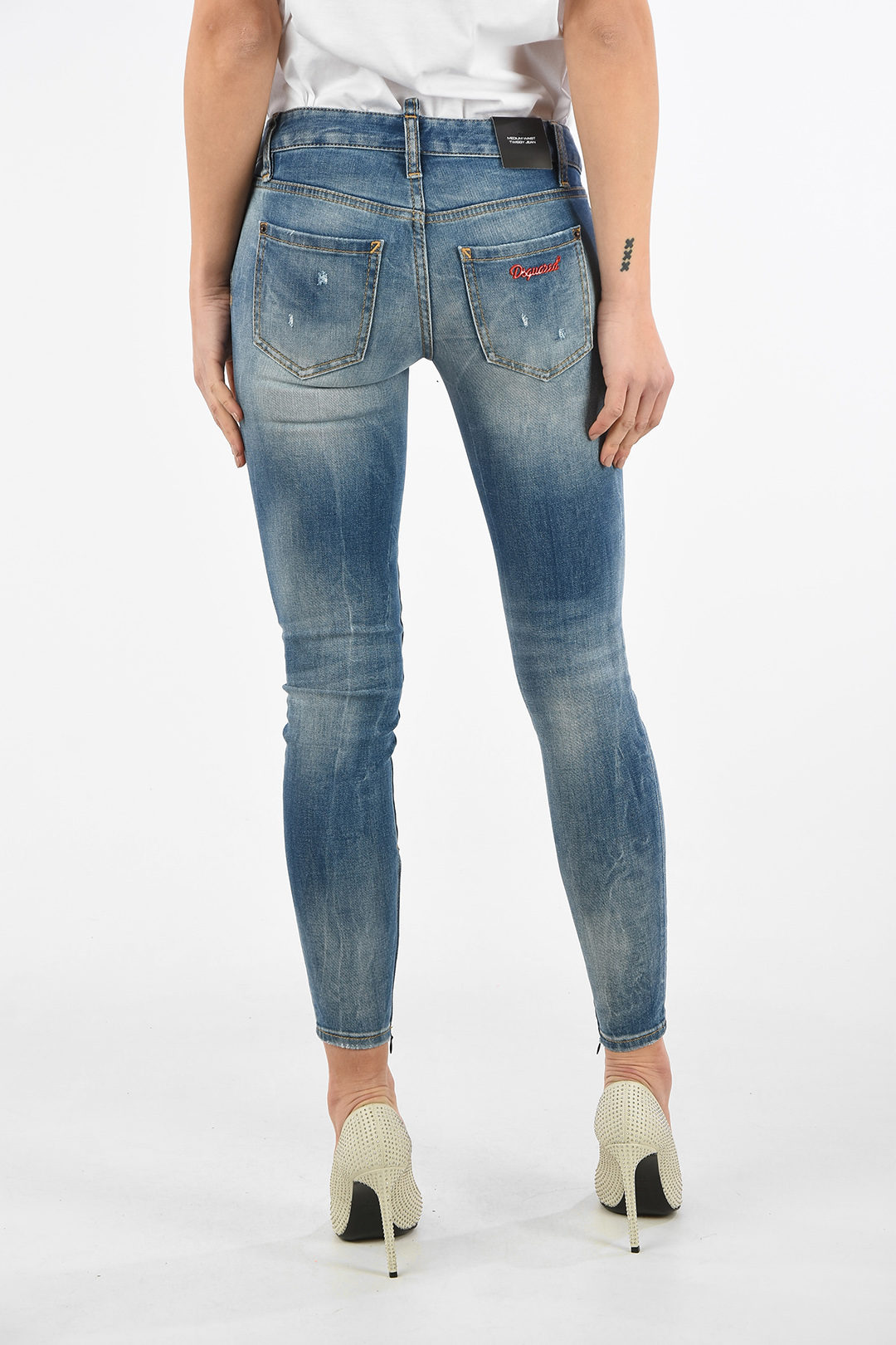 Dsquared2 Jeans MEDIUM WAIST TWIGGY JEAN con Zip alla Caviglia donna -  Glamood Outlet