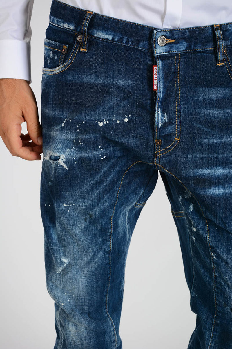 Dsquared2 Jeans TIDY BIKER in Denim Stretch 17cm uomo - Glamood Outlet