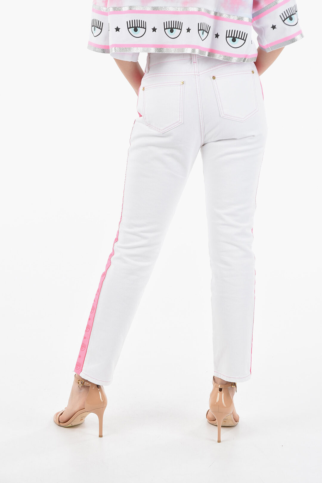 デニム・ジーパン Chiara Ferragni Logo jeans Chiara ferragni brand Logo jeans available on julian-fashion