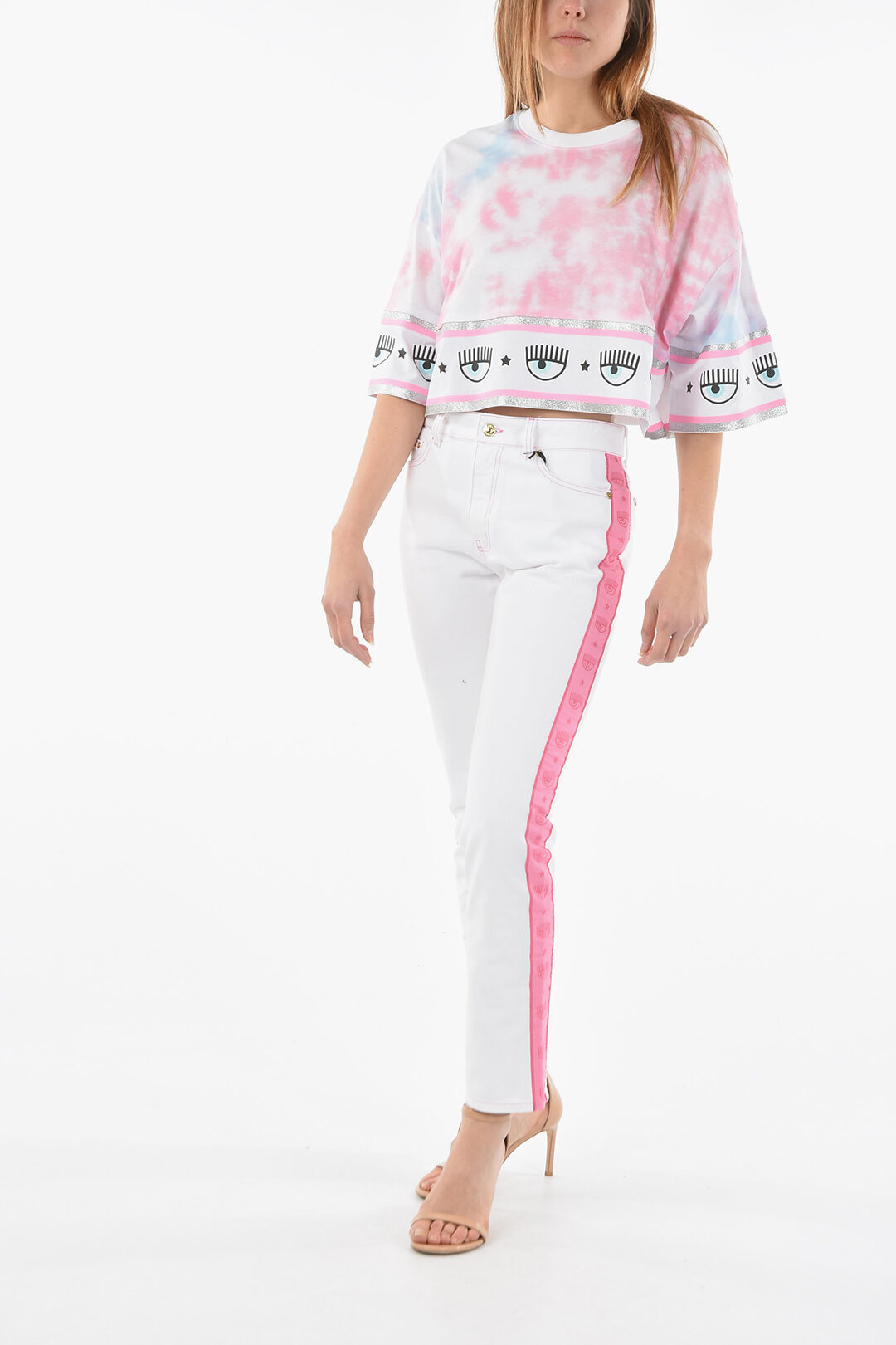 デニム・ジーパン Chiara Ferragni Logo jeans Chiara ferragni brand Logo jeans available on julian-fashion