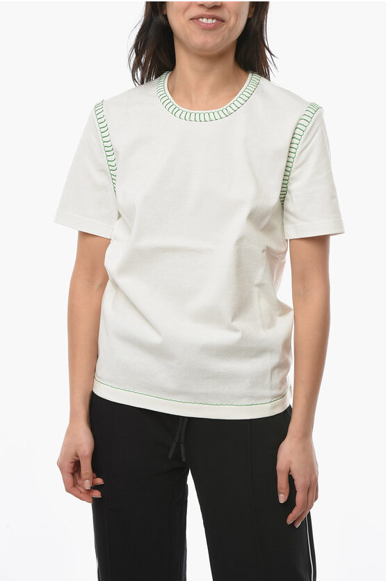 Bottega Veneta Jersey Cotton Overlock T-shirt In Multi