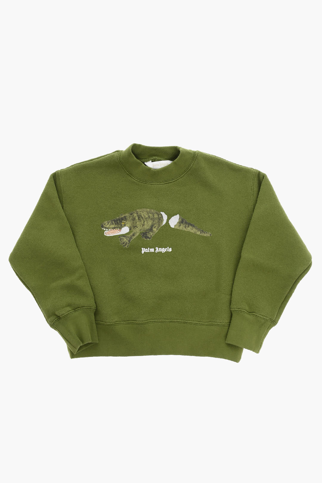 Palm Angels Kids Jersey Crewneck Sweatshirt with Crocodile