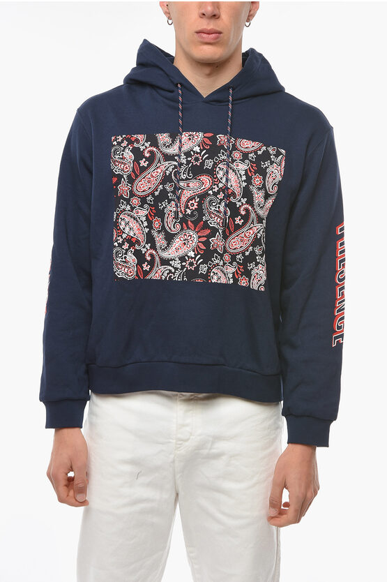 Etro Jersey Hoodie Sweatshirt with Paisley Pattern and Embossed Lettering men Glamood Outlet