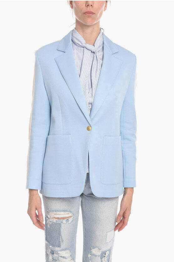 Shop Palm Angels Jersey Milano Track Single-breasted Blazer With Contrasting