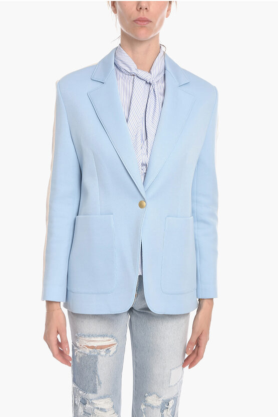 Palm Angels Jersey Milano Track Single-breasted Blazer With Contrasting