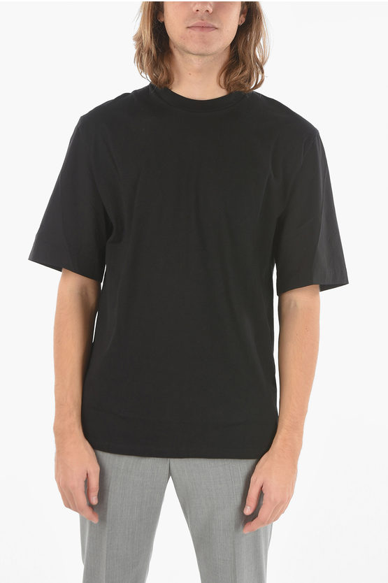 Neil Barrett Jersey Minimal T-shirt With Stretchy-nylon Sleeves In Black