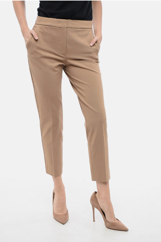 Max Mara Jersey Pegno Chinos Pants In Brown