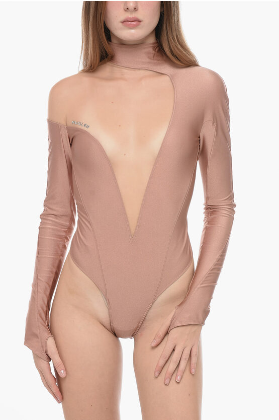 Mugler Jersey Tumb-hole Body With Mesh Inserts
