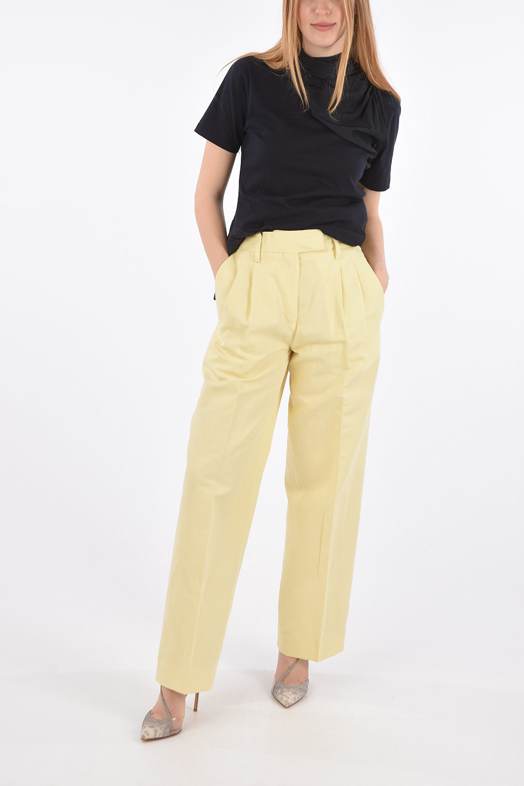Remain Jetted Pocket CAMINO Double Pleat Pants women - Glamood Outlet